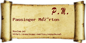 Passinger Márton névjegykártya